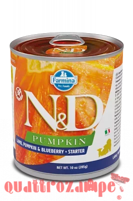 Farmina N/D Umido Pumpkin Dog Starter Agnello e Mirtillo 285 Gr Cane