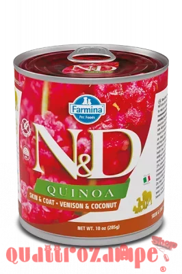 Farmina N/D Umido Quinoa Dog Adult Skin Coat Cervo e Cocco 280 gr Cane