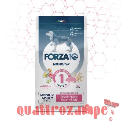 Forza 10 Medium Diet Low Grain Al Maiale 12 kg Per Cani