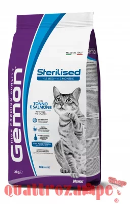 Gemon Sterilised Tonno Salmone 2 Kg Crocchette Gatti Sterilizzati