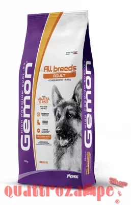Gemon All Breeds Adult Anatra Riso 15 kg Crocchette Per Cani
