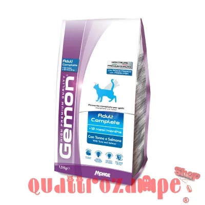 Gemon Adult Complet Tonno Salmone 1,5 Kg Crocchette Gatti Adulti