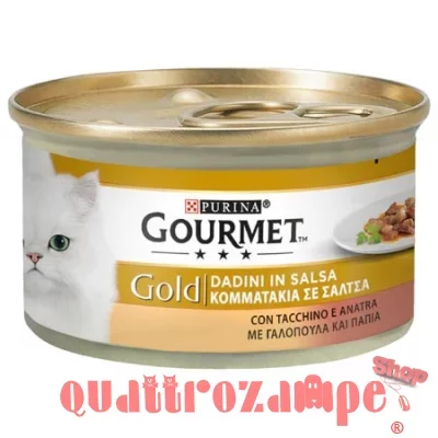 Gourmet gold dadini 85 gr Tacchino e anatra Scatoletta Gatti