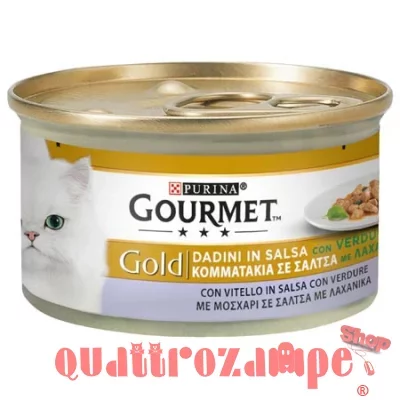 Gourmet gold dadini 85 gr Vitello e verdure Scatoletta Gatti