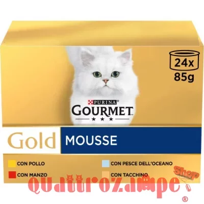 Purina Gourmet Gold Mousse Umido Gatto Multipack 24x85g