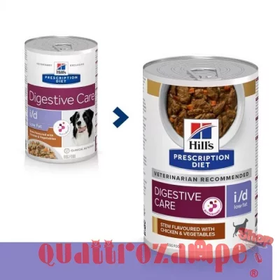 Hill's i/d Low Fat Stew 354 gr Spezzatino Riso Pollo e Verdure Umido Per Cane