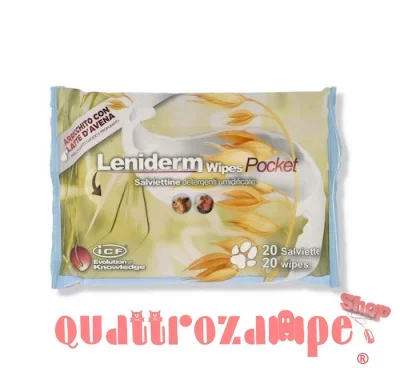 Icf Leniderm Wipes Pocket 20 Salviette Per Cani e Gatti