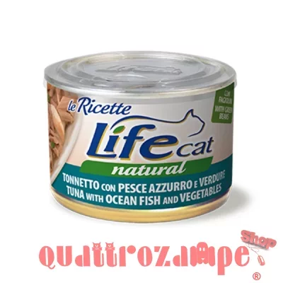 Life Cat Le Ricette Natural Tonnetto Pesce Azzurro Verdure 150 gr Scatoletta Gatti