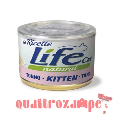 Life Cat Le Ricette Natural Kitten Tonno 150 gr Scatoletta Gattini