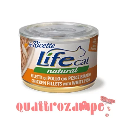 Life Cat Le Ricette Natural Pollo Pesce Bianco 150 gr Scatoletta Gattini