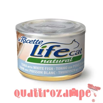 Life Cat Le Ricette Natural Tonno Pesce Bianco 150 gr Scatoletta Gattini