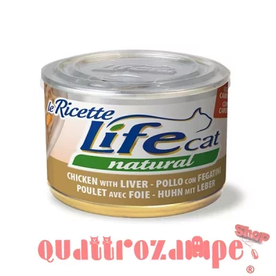 Life Cat Le Ricette Natural Pollo Fegatini 150 gr Scatoletta Gatti