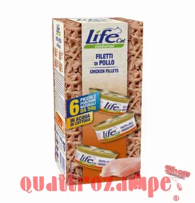 Life Cat Natural Pollo 6 x 50 gr Multipack Umido Gatti