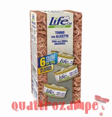 Life Cat Natural Tonno Con Alicette 6 x 50 gr Multipack Umido Gatti