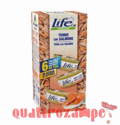 Life Cat Natural Tonno Con Salmone 6 x 50 gr Multipack Umido Gatti