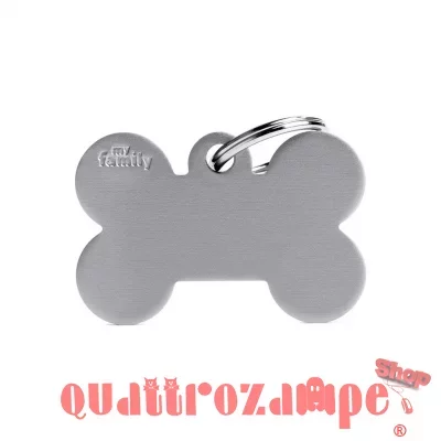 Medaglietta Incisa My Family Basic Osso Grande Grigio