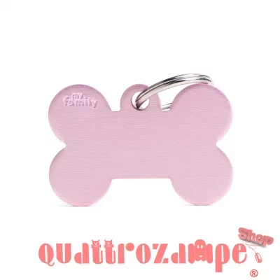 Medaglietta Incisa My Family Basic Osso Grande Rosa