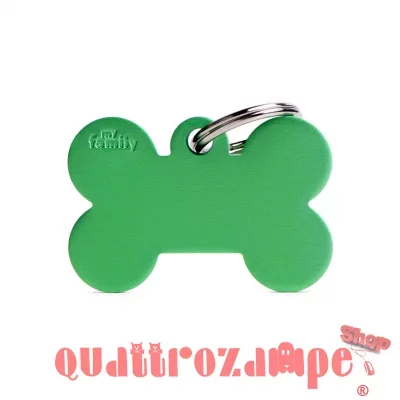 Medaglietta Incisa My Family Basic Osso Grande Verde