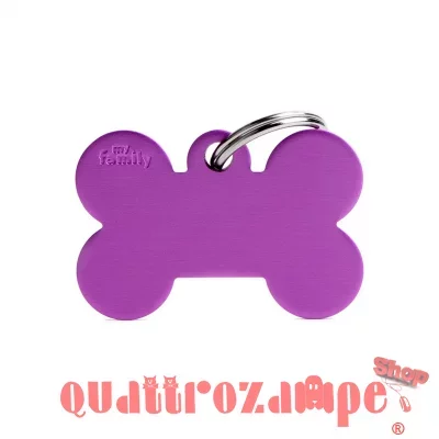 Medaglietta Incisa My Family Basic Osso Grande Viola