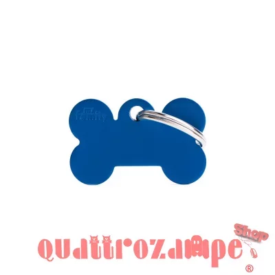 Medaglietta Incisa My Family Basic Osso Piccolo Blu