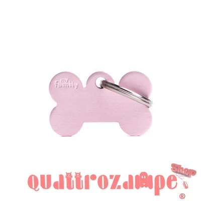 Medaglietta Incisa My Family Basic Osso Piccolo Rosa