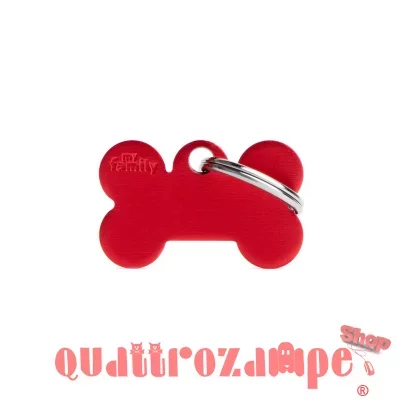 Medaglietta Incisa My Family Basic Osso Piccolo Rosso