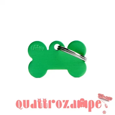 Medaglietta Incisa My Family Basic Osso Piccolo Verde