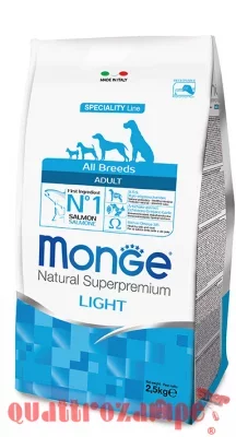 Monge Superpremium All Breeds Light Salmone Riso 2,5 kg Per Cani