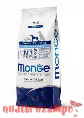 Monge Superpremium Medium Junior Puppy Cane 12 kg Pollo