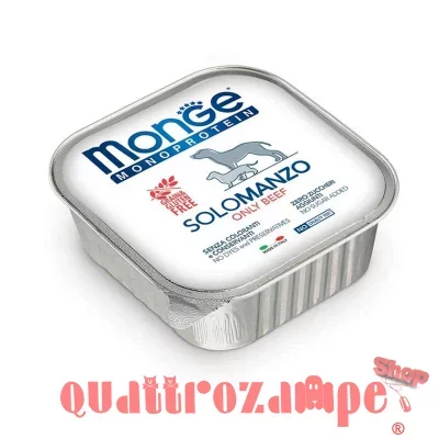 Monge Solo Manzo Monoproteico 150 gr Vaschetta Umido per Cani