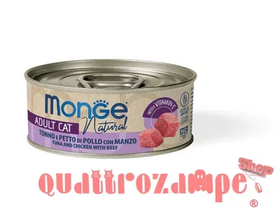 Monge Cat Natural Superpremium 80 gr Tonno e Petto di Pollo con Manzo Per Gatti