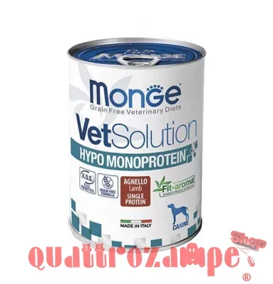 Monge VetSolution Hypo Monoprotein Agnello 400 gr Lattina Cani