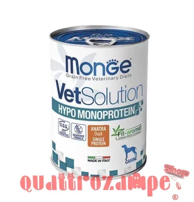 Monge VetSolution Hypo Monoprotein Anatra 400 gr Lattina Cani