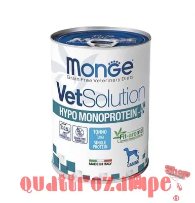 Monge VetSolution Hypo Monoprotein Tonno 400 gr Lattina Cani