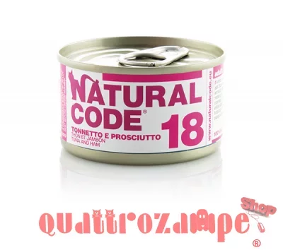 Natural Code 18 Tonnetto e Prosciutto 85 gr Per Gatti