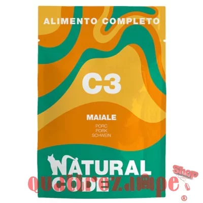 Natural Code C3 Maiale 70 gr Cibo Umido Completo Per Gatti