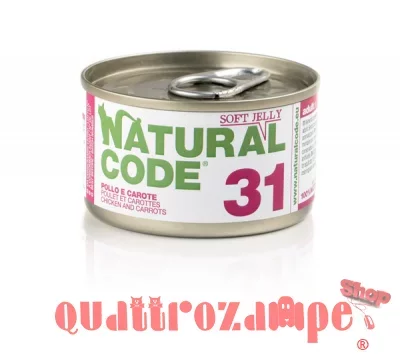 Natural Code Jelly 31 Pollo Amaranto e Carote 85 gr Per Gatti