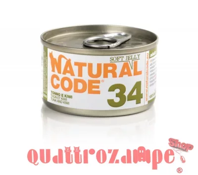 Natural Code 34 Tonno e Kiwi 85 gr Per Gatti