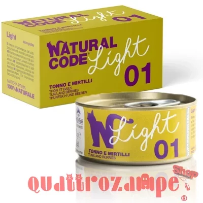 Natural Code Light 01 Tonno e Mirtilli 85 gr Per Gatti