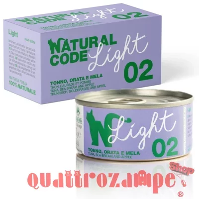 Natural Code Light 02 Pollo Bacche Di Goji e Carote 85 gr Per Gatti