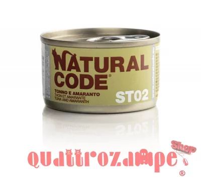 Natural Code ST02 Tonno e Amaranto 85 gr Scatoletta Gatti Sterilizzati