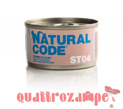 Natural Code ST04 Tonno e Alici 85 gr Scatoletta Gatti Sterilizzati