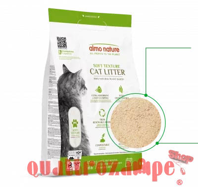 Almo Nature Cat Litter 4,54 kg Soft Texture Lettiera Agglomerante Vegetale Per Gatti