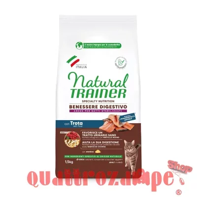Natural Trainer Sensitive No Grain Trota 1,5 kg Crocchette Per Gatti
