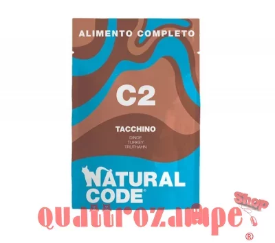 Natural Code C2 Tacchino 70 gr Cibo Umido Completo Per Gatti