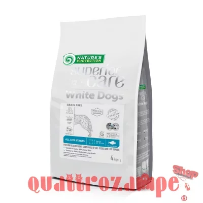 Nature's Protection White Dog Adult All Sizes Pesce Bianco 4 kg Crocchette Cani Manti Bianchi