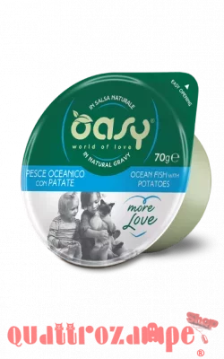 Oasy More Love Green Cup Pesce Oceanico Con Patate 70 gr Umido Gatto