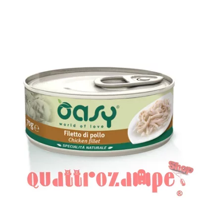 Oasy Cat Filetto di Pollo Lattina 70 gr Umido Per Gatti