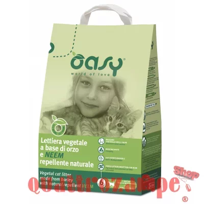 Wonderfood Oasy Lettiera Vegetale Con Orzo e Neem 6 Lt Aggomerante Per Gatti