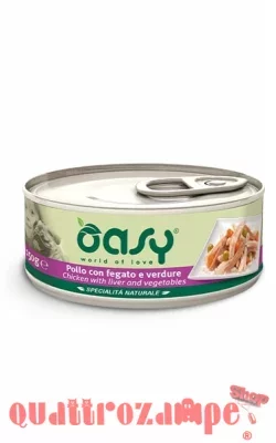 Oasy Dog Pollo con Fegato e Verdure Lattina 150 gr Umido Per Cani